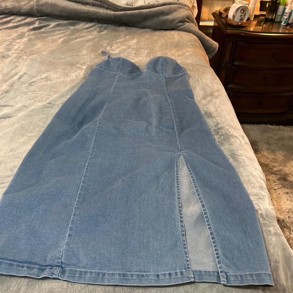 Blue Denim Maxi Dress